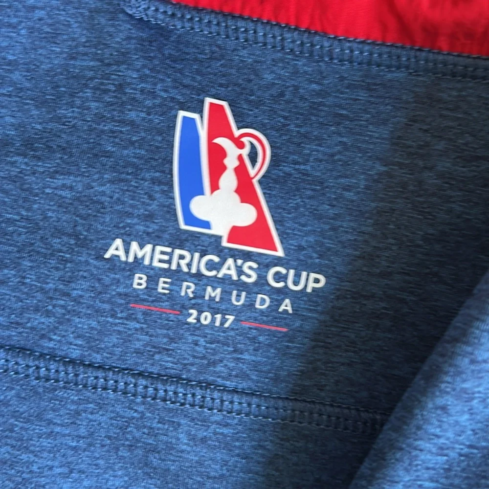 Vineyard vines America's Cup 2017 1/4 zip Men's Blue and‎ Red Sweater XS
